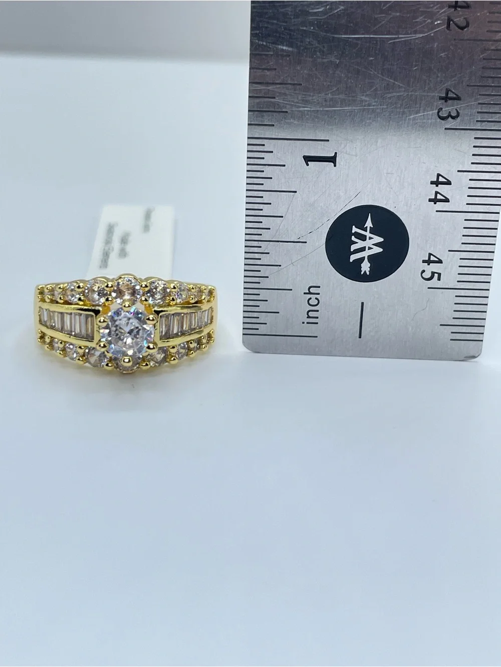 Swarovski Crystals Elements White Crystal Art Deco Bridal Ring Sz 9